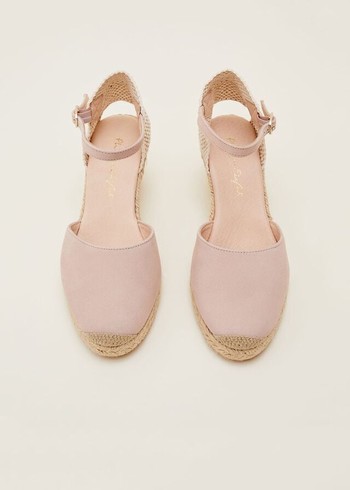 Phase Eight Strap Wedge Espadrille Flats Cream Canada | LBSNYT-078